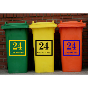 Pegatina Número de dirección del contenedor de reciclaje de
