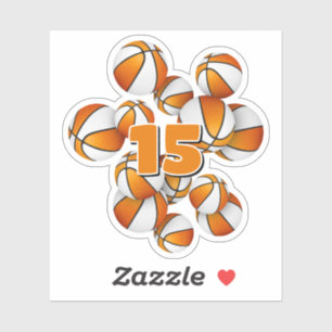 Pegatina número de jersey de niños baloncesto naranja blanc