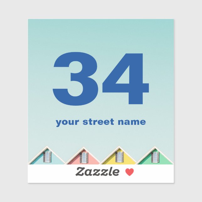 Pegatina Número de papelera de estilo de casa y calle (Hoja)