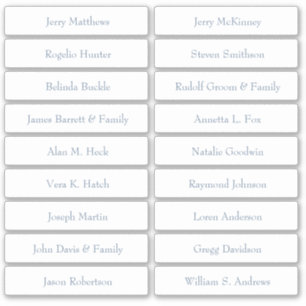 Pegatina Número de tabla de nombres de invitados de la tarj