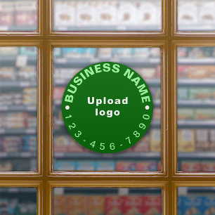 Pegatina Número de teléfono comercial en vinilo verde redon