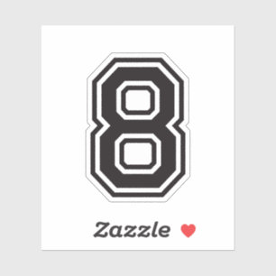 Pegatina Número ocho fuente de la universidad de 8 deporte