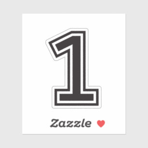 Pegatina Número uno 1 fuente deportiva de la universidad