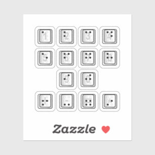 Pegatina Números clave de computadora en Braille