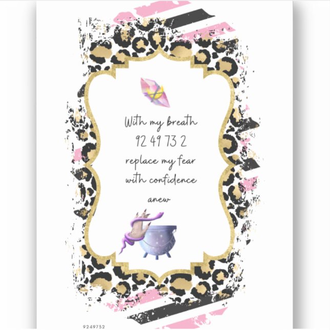 Pegatina Números de Grabovoi para liberarse del miedo (Anverso)