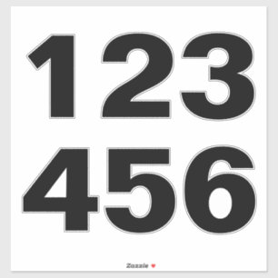 Pegatina Números de papelera de la rueda en blanco y negro