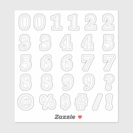 Pegatina Números y símbolos en puntos cortados