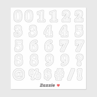 Pegatina Números y símbolos en puntos cortados