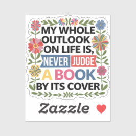 Pegatina Nunca juzgue un libro por su portada