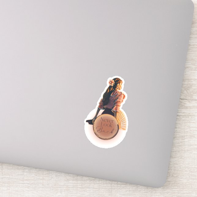 Pegatina Nunca mirar hacia atrás (Detalle)