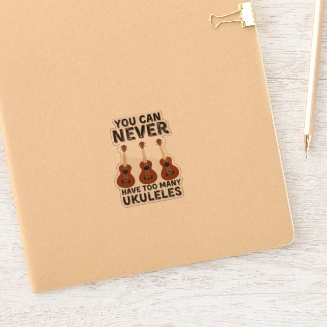 Pegatina Nunca se puede tener demasiada cosecha ukuleles (Cuaderno)