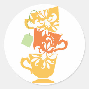 Pegatina nupcial del favor de la ducha - té