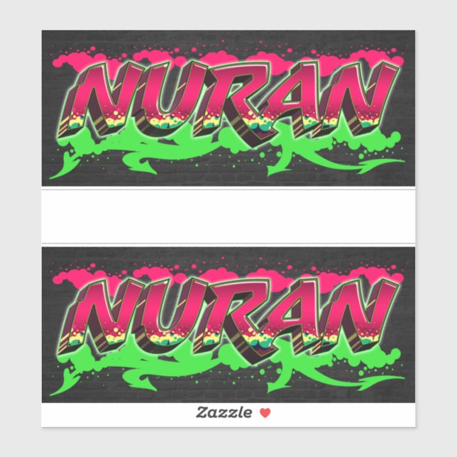 Pegatina Nuran Vorname Name Graffiti Aufkleber Sticker (Hoja)