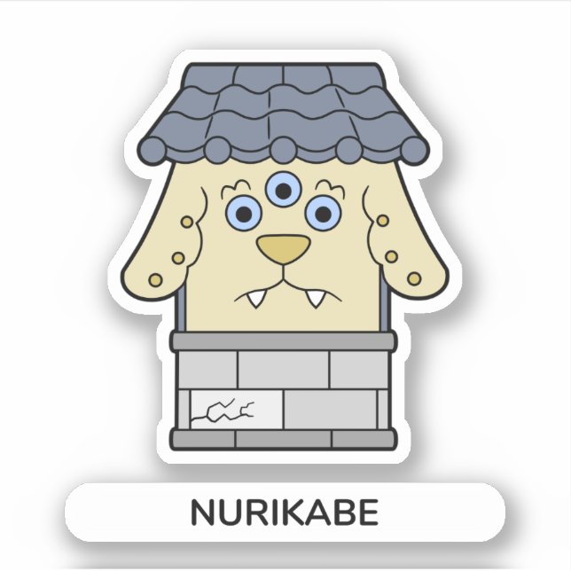 Pegatina Nurikabe Wall Monster Yokai (Anverso)