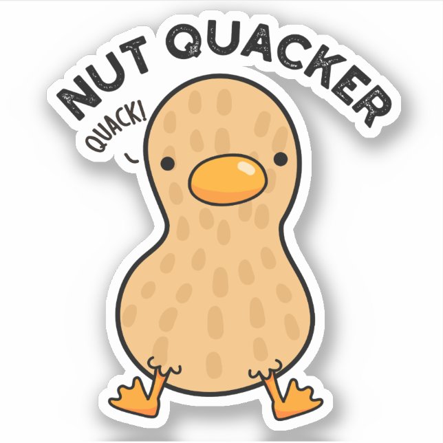 Pegatina Nut Quacker Funny Peanut Puns (Anverso)