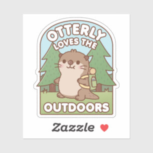 Pegatina Nutria Adorable Ama Totalmente El Aire Libre Chist