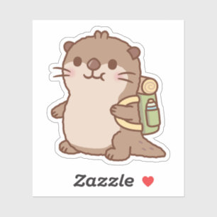 Pegatina Nutria Adorable Va De Senderismo