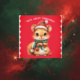 Pegatina Nuts About Christmas Playful Squirrel Winter Dress