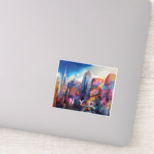 Pegatina NYC Skyline Resumen de arte