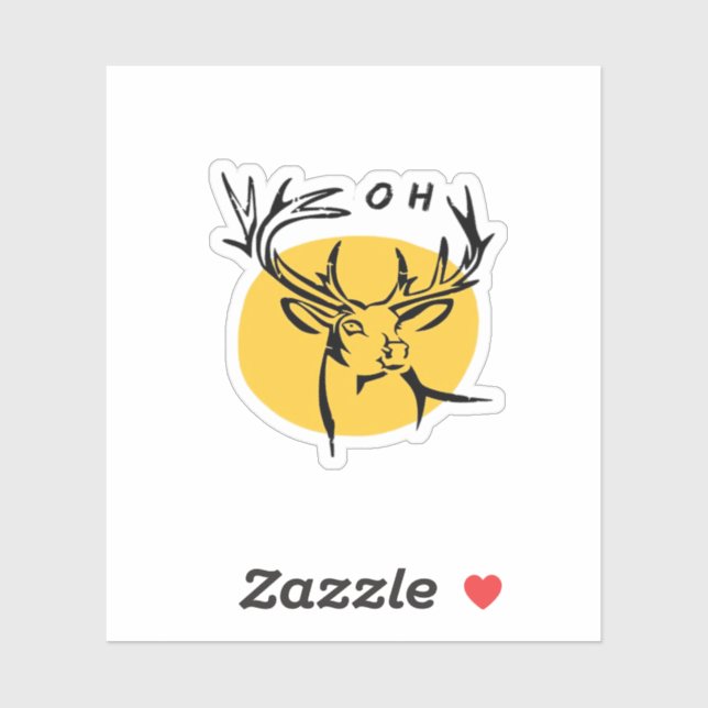 Pegatina O Dear O Dear Yellow Artistic Style  (Hoja)