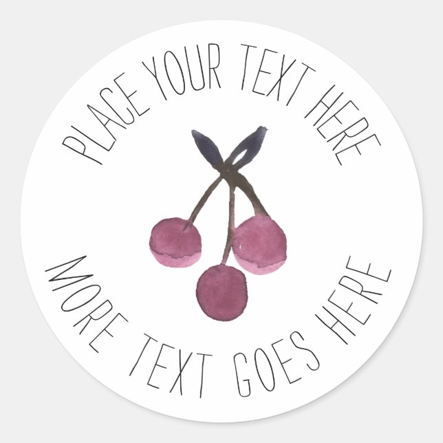 Pegatina o etiqueta de Personalizado de cerezas de (Anverso)
