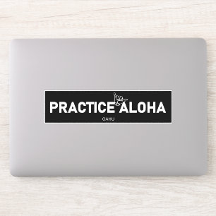 Pegatina Oahu - Practica Aloha Shaka (ahorca)