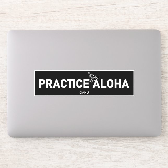 Pegatina Oahu - Practica Aloha Shaka (ahorca) (Ordenador)