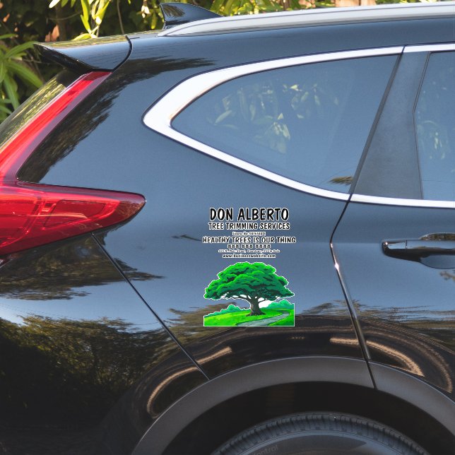 Pegatina Oak Tree Logo | Custom Tree Trimming Service (Lado del coche)