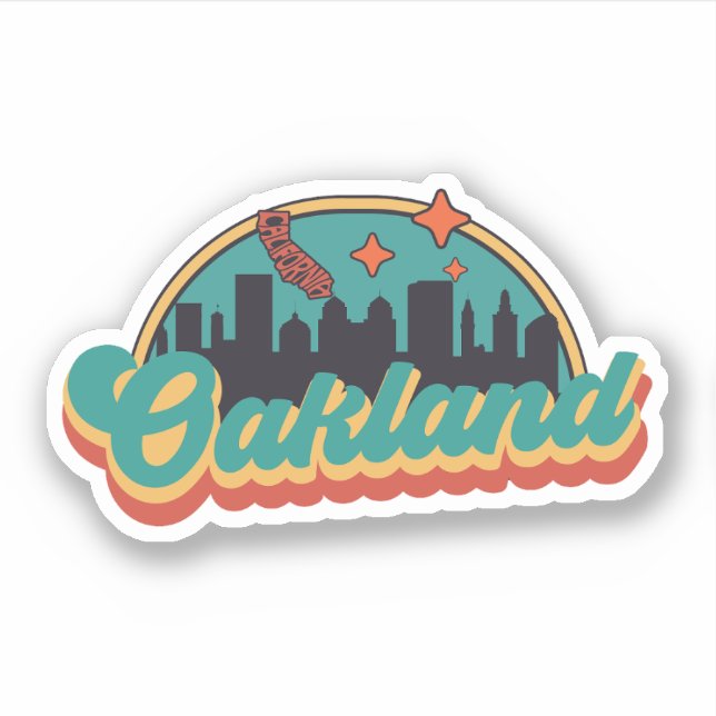 Pegatina Oakland, California (Anverso)