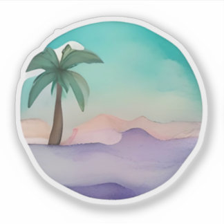 Pegatina Oasis del desierto en Pastel Hues