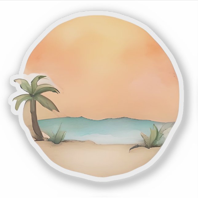 Pegatina Oasis del Sol Dorado (Anverso)