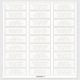 Pegatina OASIS Taupe Guest Address Labels