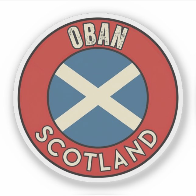 Pegatina Oban, Escocia (Anverso)