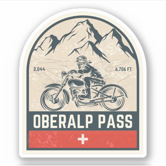 Pegatina Oberalp Pass swiss-alps (Anverso)