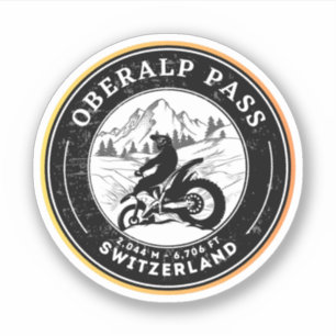 Pegatina Oberalp Pass swiss-alps