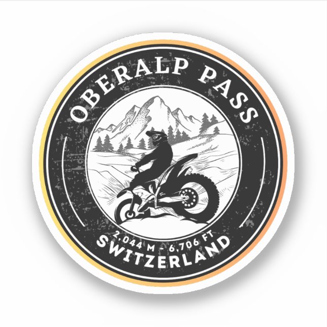 Pegatina Oberalp Pass swiss-alps (Anverso)