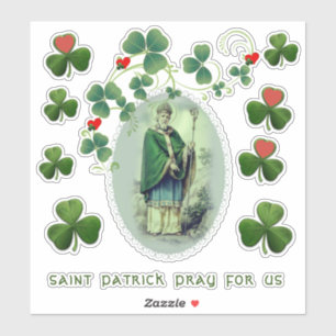 Pegatina Obispo St. Patrick Shamrocks Religioso