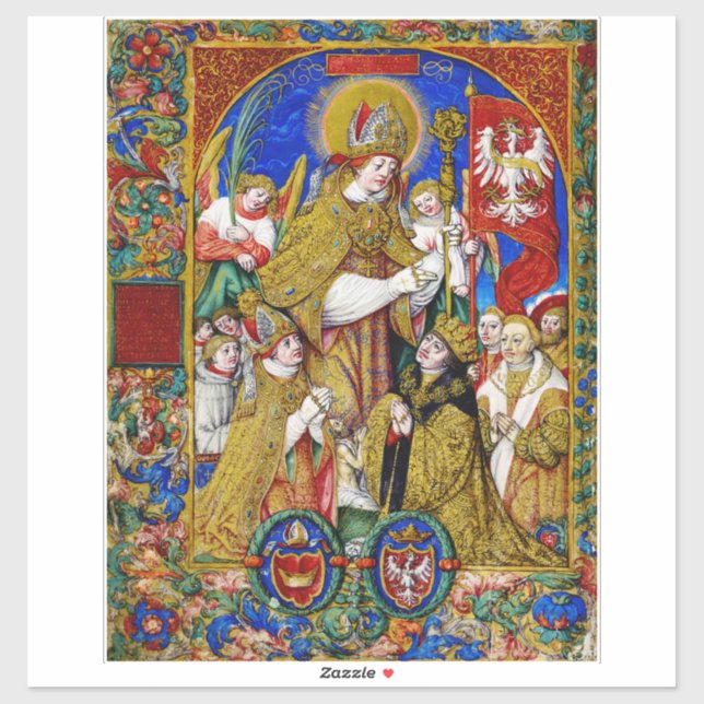 Pegatina Obispo y mártir de San Stanislaus (Hoja)