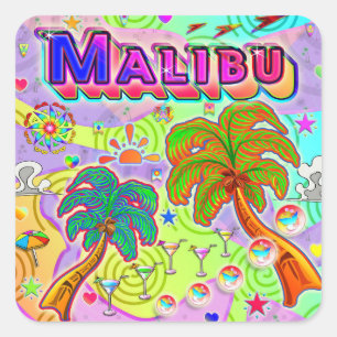 Pegatina Objetivo de Vacaciones de Malibu
