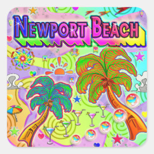 Pegatina objetivo de vacaciones de Newport Beach