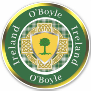 Pegatina O'Boyle Shield & Celtic Cross Personalizado