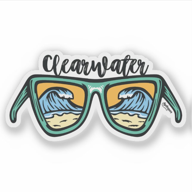 Pegatina Obra artística de Retro Clearwater Beach en ambos  (Anverso)