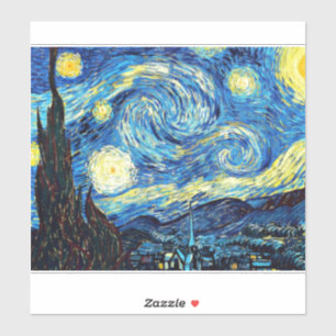 Pegatina Obra de arte de Van Gogh, Noche estrellada,