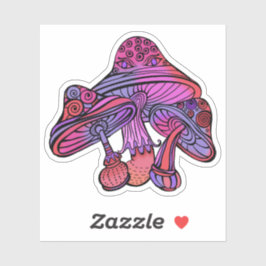 Pegatina Obras de arte de hongos trippy psicodélico