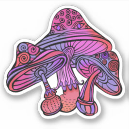 Pegatina Obras de arte de hongos trippy psicodélico