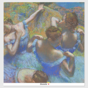 Pegatina Obras maestras de arte fino Pastel Bailarinas Azul