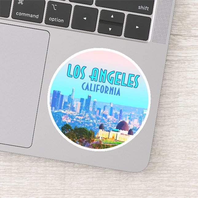 Pegatina Observatorio Griffith de Los Ángeles California (Detalle)