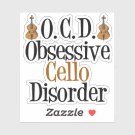 Pegatina Obsesivo Cello Disorder Funny Cellist