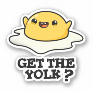 Pegatina Obtén El Chiste Yolk Funny Egg Pun