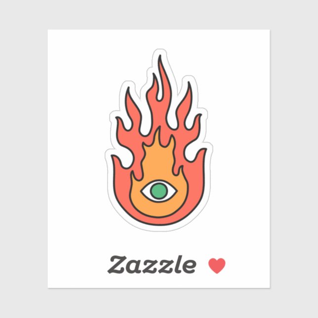 Pegatina OBUHLISK Green Protection Evil Evil Oye Fire (Hoja)